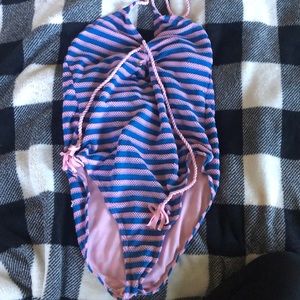 pink and blue swimsuit one piece
